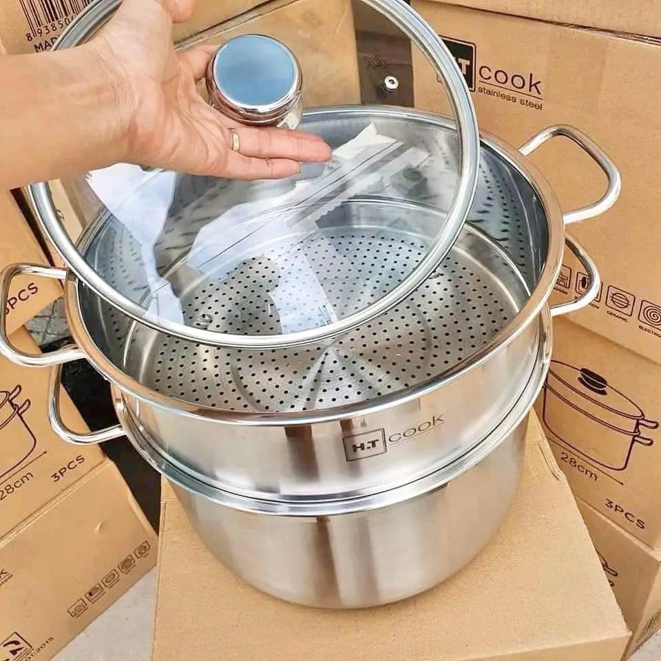 NỒI HẤP XỊN - SIÊU PHẨM - DÙNG ĐƯỢC CẢ BẾP TỪ SIZE 26, 28 VÀ 30 cm