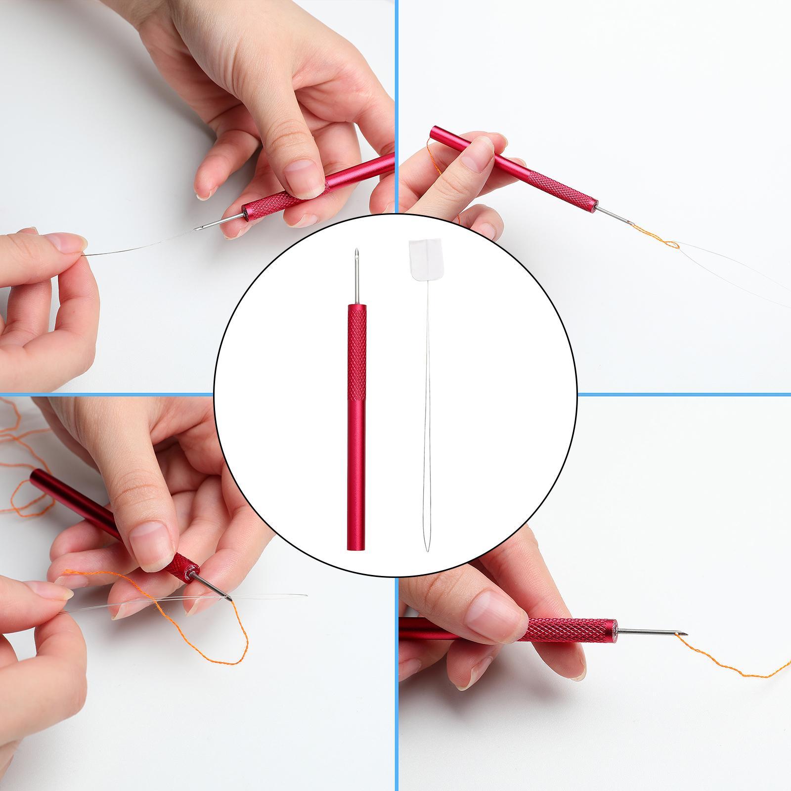 Embroidery Pen Set W/ Needle Threader Punch Needle Kits for Kids Knitting Supplies