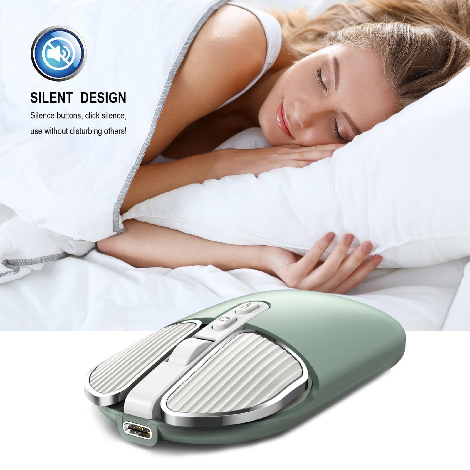 Bluetooth Wireless Mouse 5.1 and 2.4G USB Dual Mode Mouse for Green