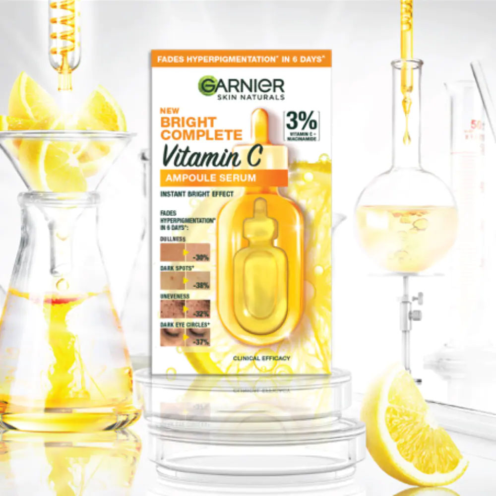 Tinh Chất Cô Đặc Garnier Skin Naturals Sáng Da Bright Complete Vitamin C Ampoule Serum 1.5ml x 12