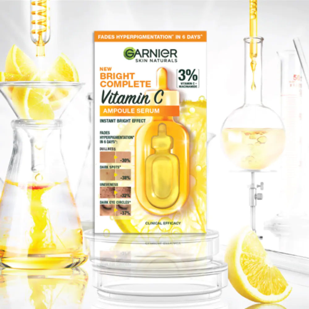 Tinh Chất Cô Đặc Garnier Skin Naturals Sáng Da Bright Complete Vitamin C Ampoule Serum 1.5ml x 12
