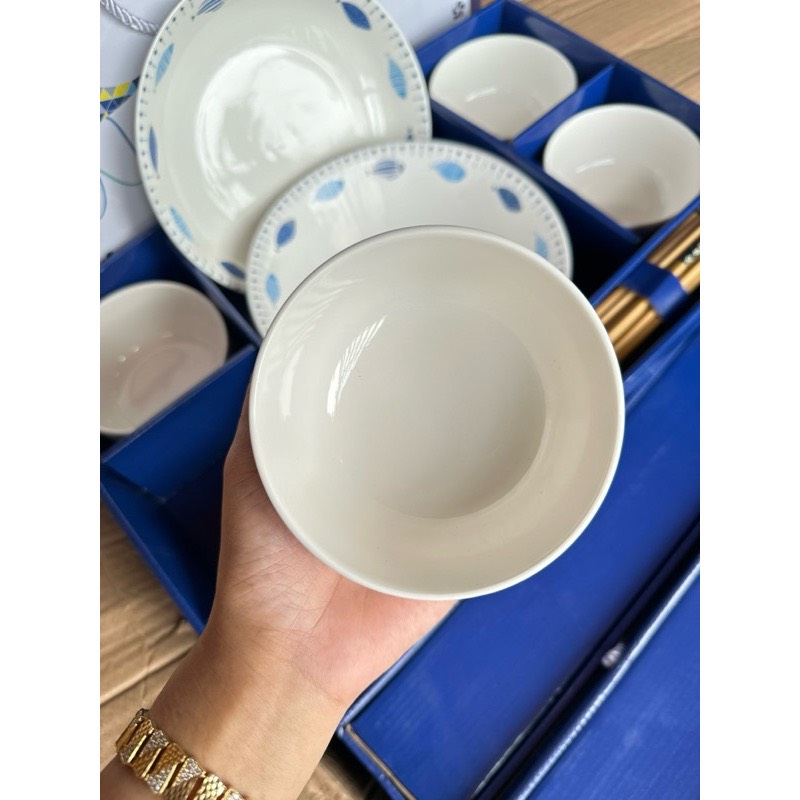 Bộ bát đĩa 14 món hoa văn Nhật Bản cao cấp Vân Phương Shop - Hàng chính hãng