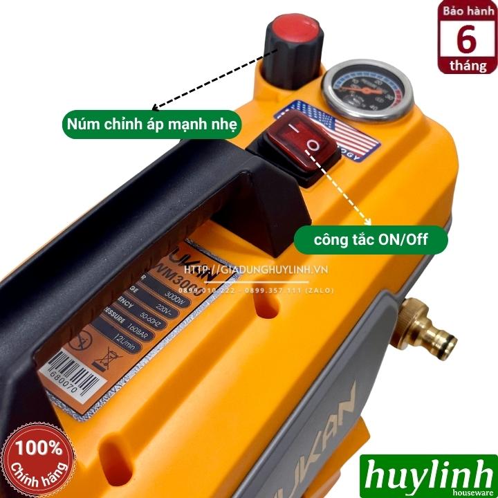 Máy xịt rửa xe chỉnh áp Hukan CWM3000 - Công suất 3000W - Áp lực 160 bar- Motor lõi đồng - Tặng khớp nối nhanh đầu ra