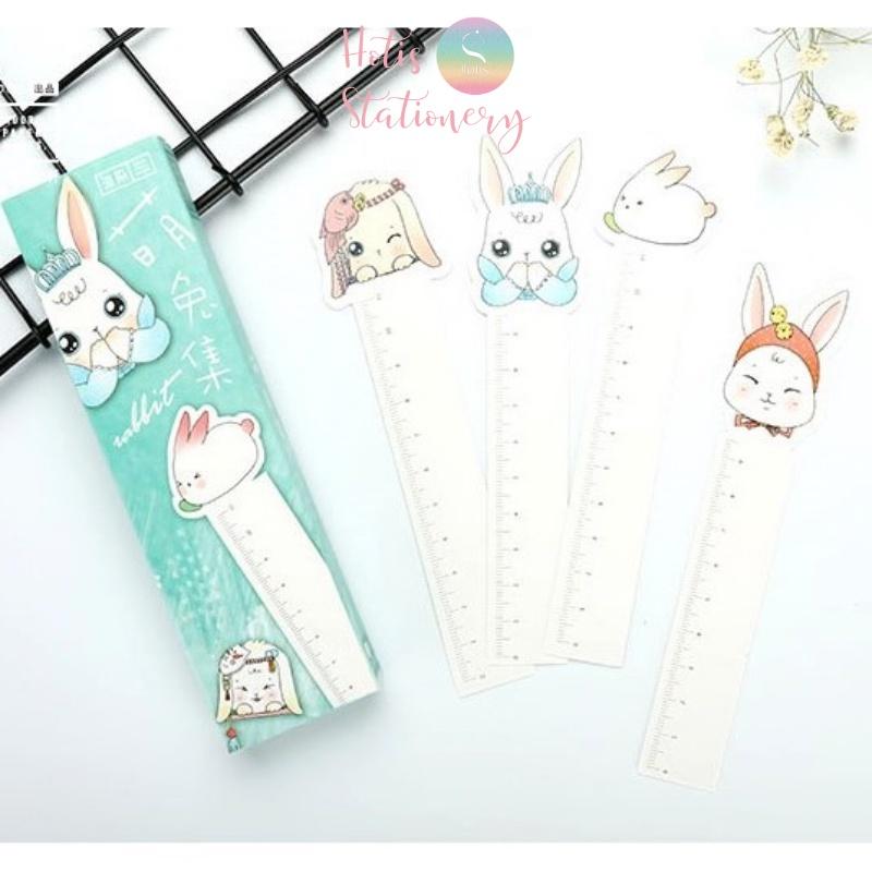 Bookmark thước kẻ đánh dấu sách hình thỏ kawaii - Hộp 30 thẻ, có tách set lẻ