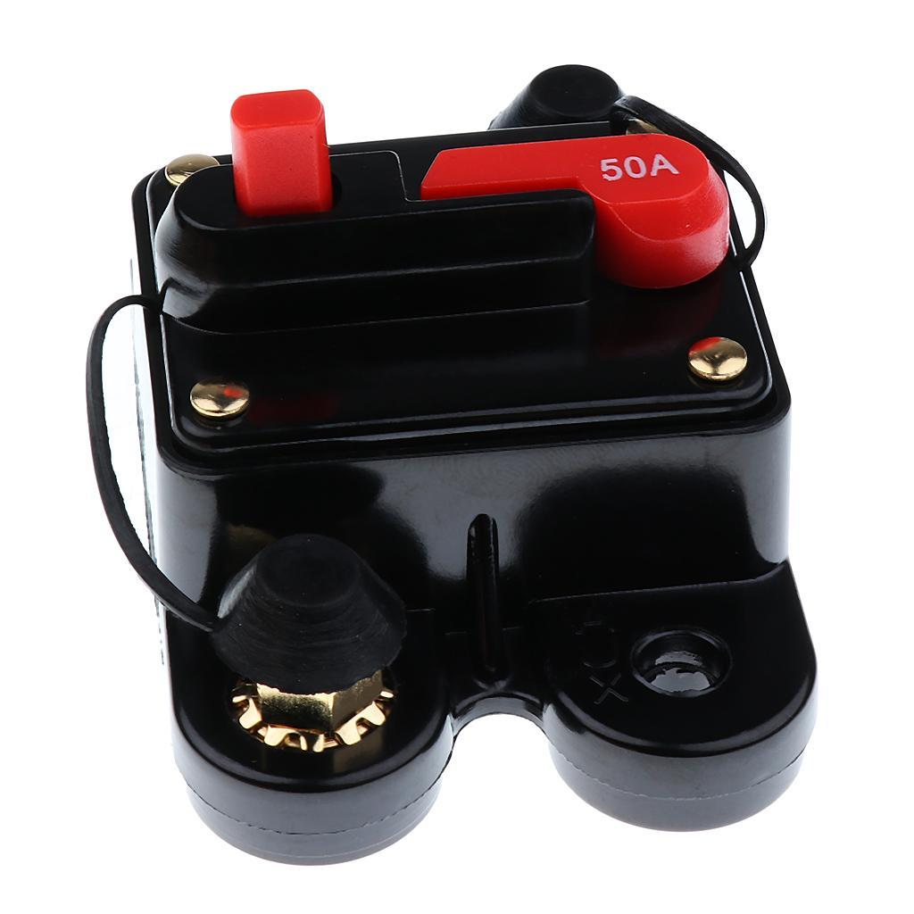 12V 24V Car Auto Boat Audio Fuse Holder 50Amp Manual Reset Circuit Breaker