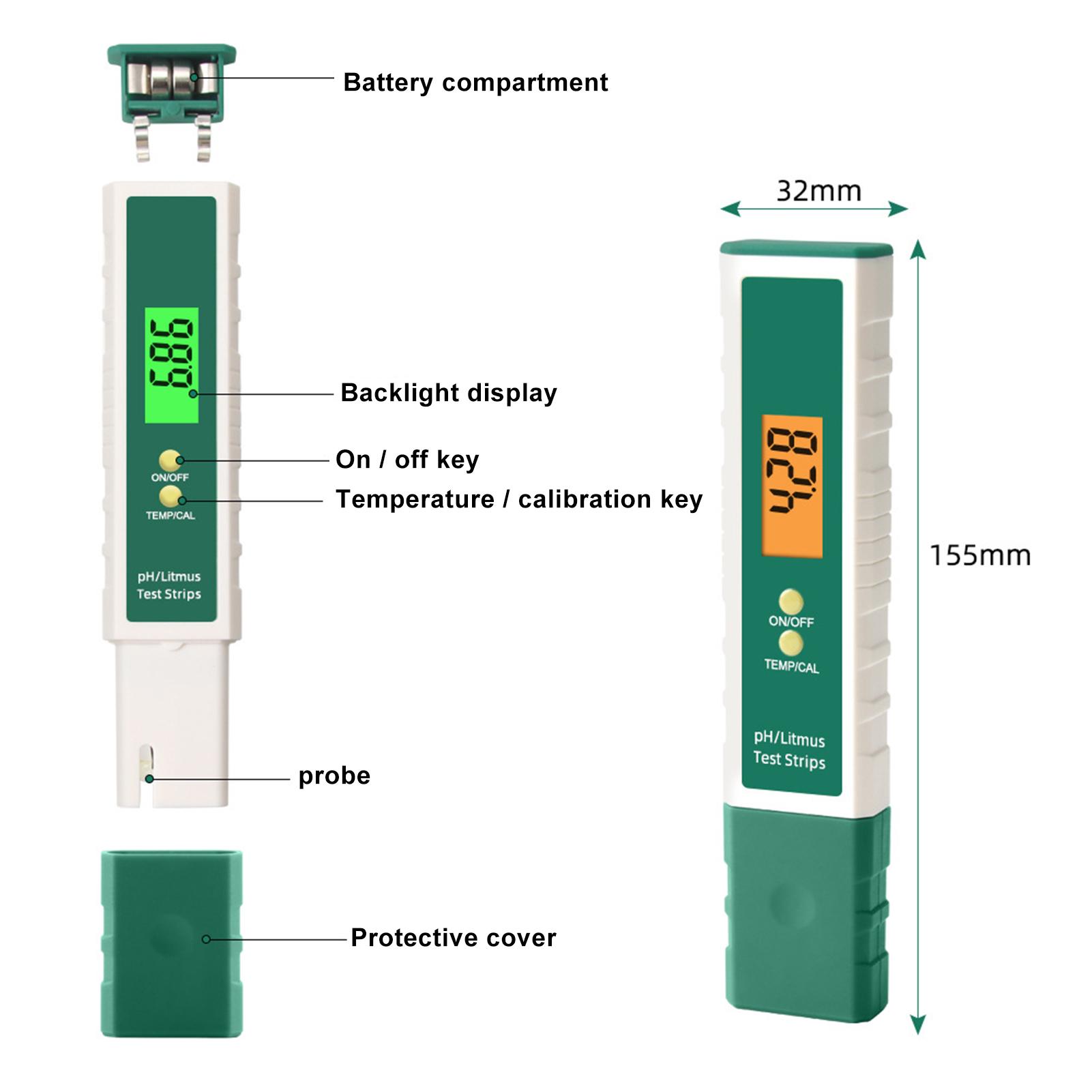 Digital PH Meter PH Tester Water Quality Tester Temperature Function