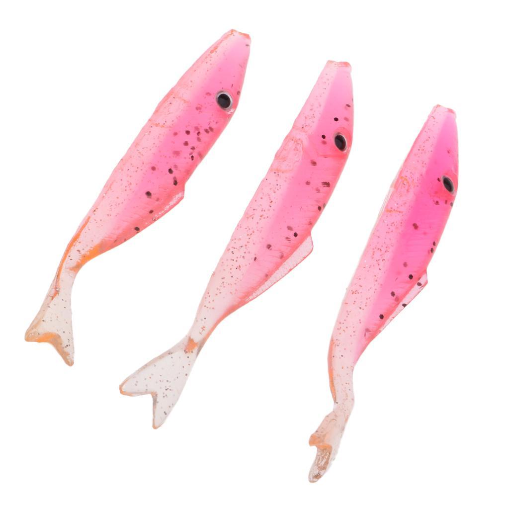 3pcs Soft Fishing Lure Worm Swimbait CrankBait Bass Trout Shad Fish Lure High Quality Durable to Use