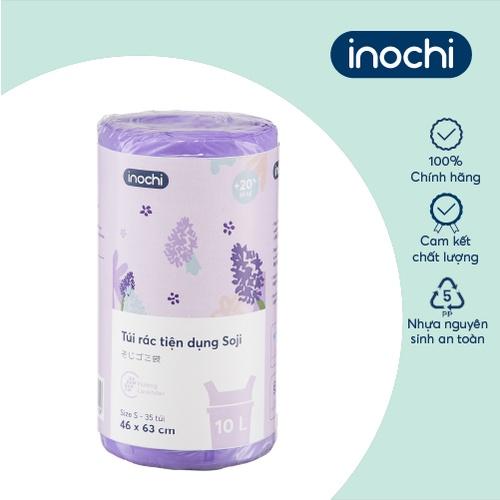 Túi rác tiện dụng Inochi - Soji 10L x 35 túi Hương Lavender có quai cầm