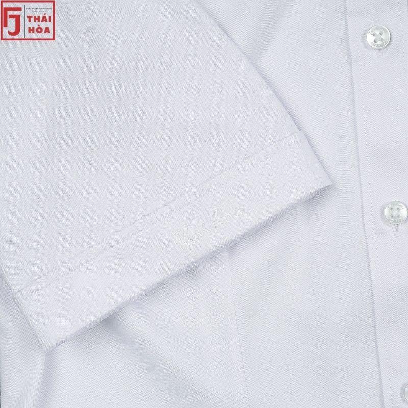 Áo sơ mi nữ ngắn tay Thái Hoà công sở màu trắng kiểu bigsize sợi tre đẹp N8919-01-01