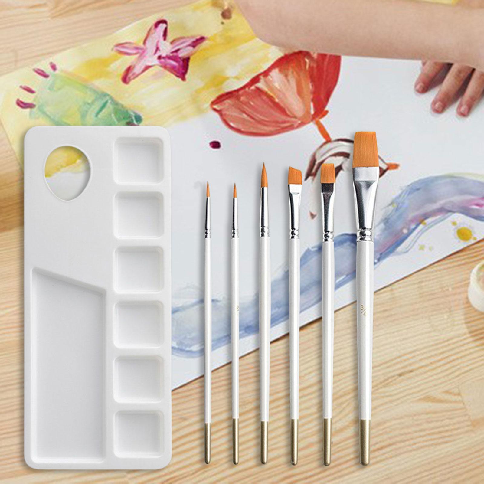 7 Pieces Artist Paint Brushes Durable Accessory Long Handle Paint Brush Pen Set Acrylic Painting Brushes Paintbrushes for Kids Adults Artist