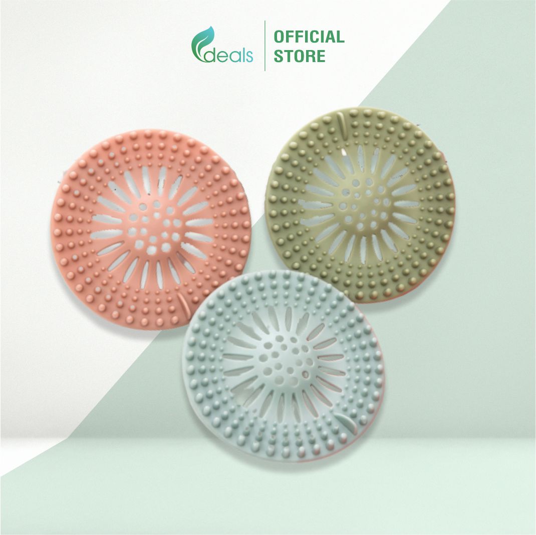 Nắp Đậy Lỗ Thoát Nước Silicone Cao Cấp ECODEALS Cho Lỗ sàn, Bồn Rửa Bát, Bồn Tắm - Chặn tóc, rác, thức ăn thừa, dễ dàng làm sạch, bền dai - KT 14x14cm