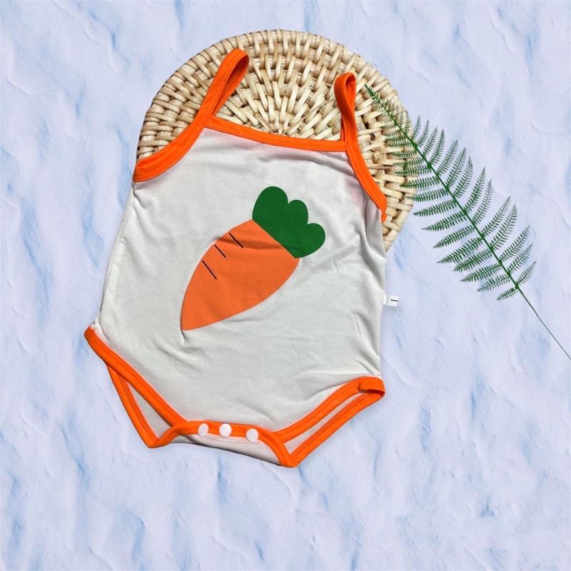 Bộ liền thân body suit 2 dây PeppyPizza cho bé sơ sinh Ss002