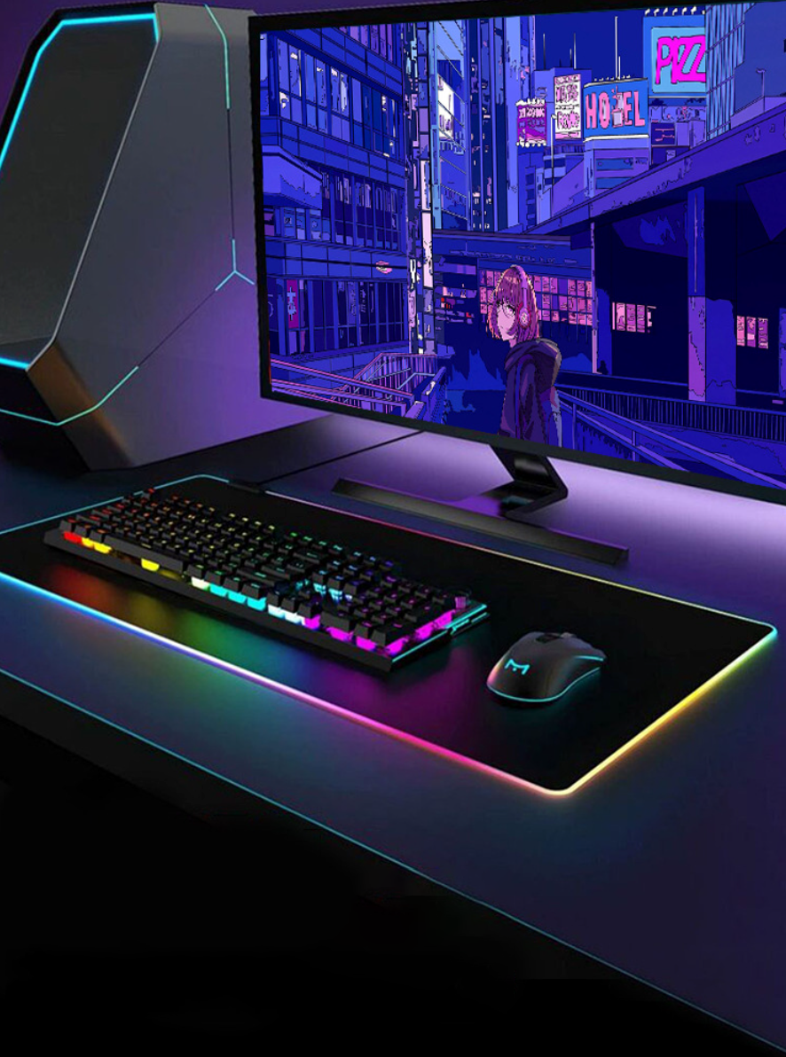 Miếng lót chuột LED RGB pad chuột gaming chơi game deskpad cỡ lớn viền sáng led chống trượt nhiều chế độ siêu đẹp – Hàng chính hãng