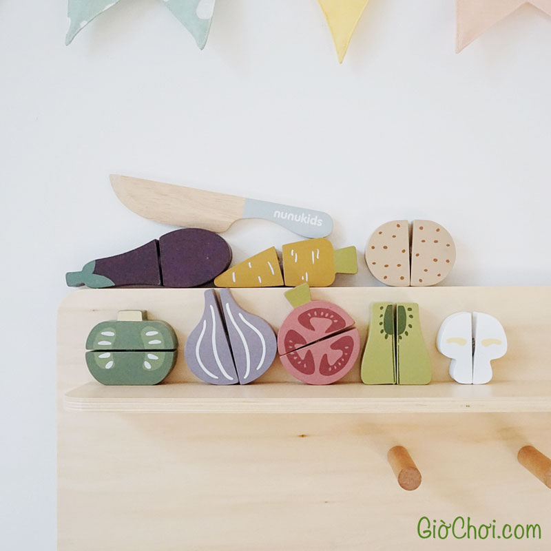 Bộ cắt rau củ bằng gỗ