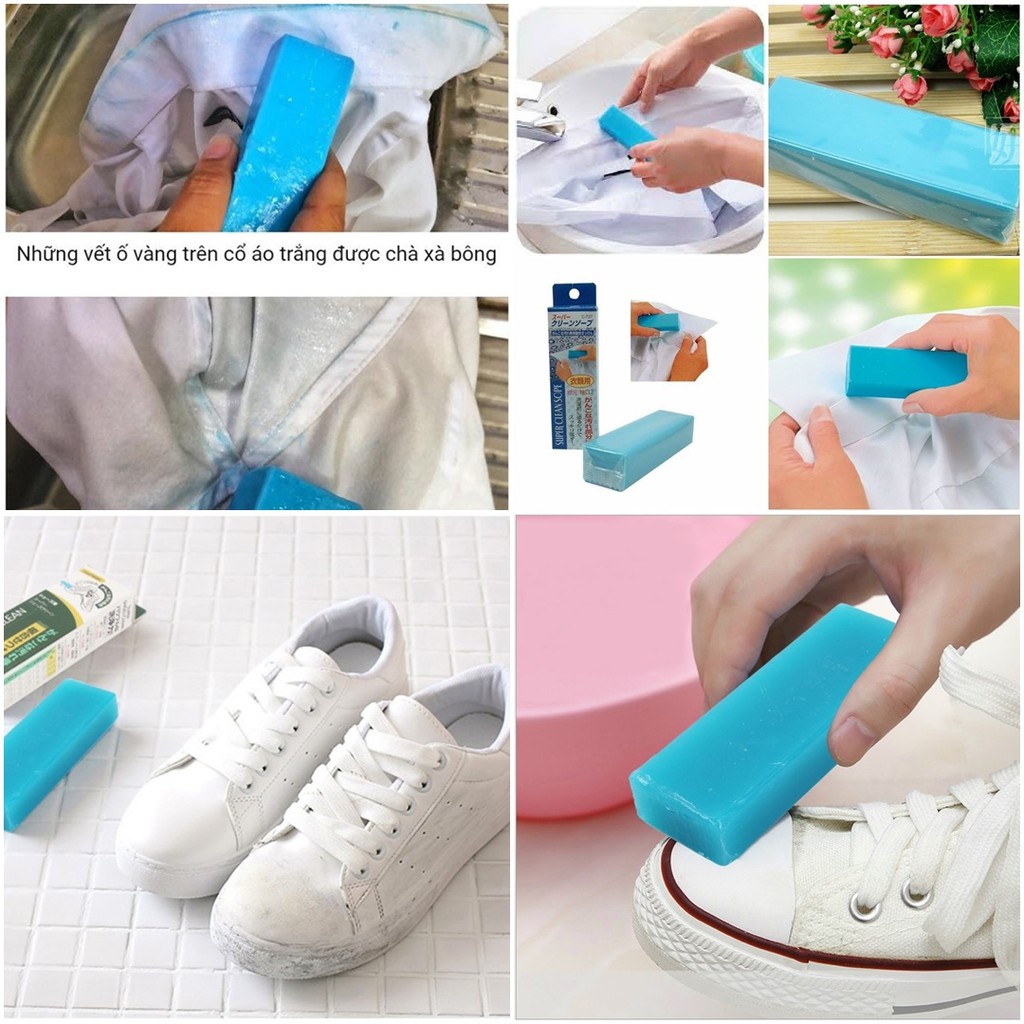Combo Nước Tẩy Quần Áo Rocket + Thanh Xà phòng Giặt Cổ Áo, Tay Áo hàng nội Địa Nhật Bản