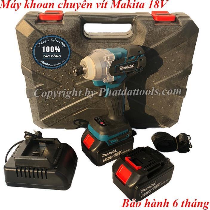 Máy khoan chuyên vít dùng pin MKT 18V - Động cơ không chổi than-2 pin sạc-Bảo hành 6 tháng