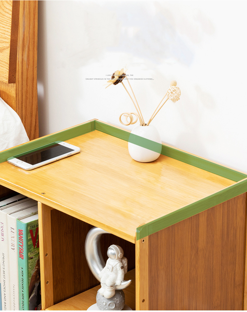 Kệ Tủ mini kê đầu giường làm bằng gỗ tre sang đẹp, để sách và các đồ vật nhỏ, Kích thước 42x31x45cm - Táp mini đầu giường