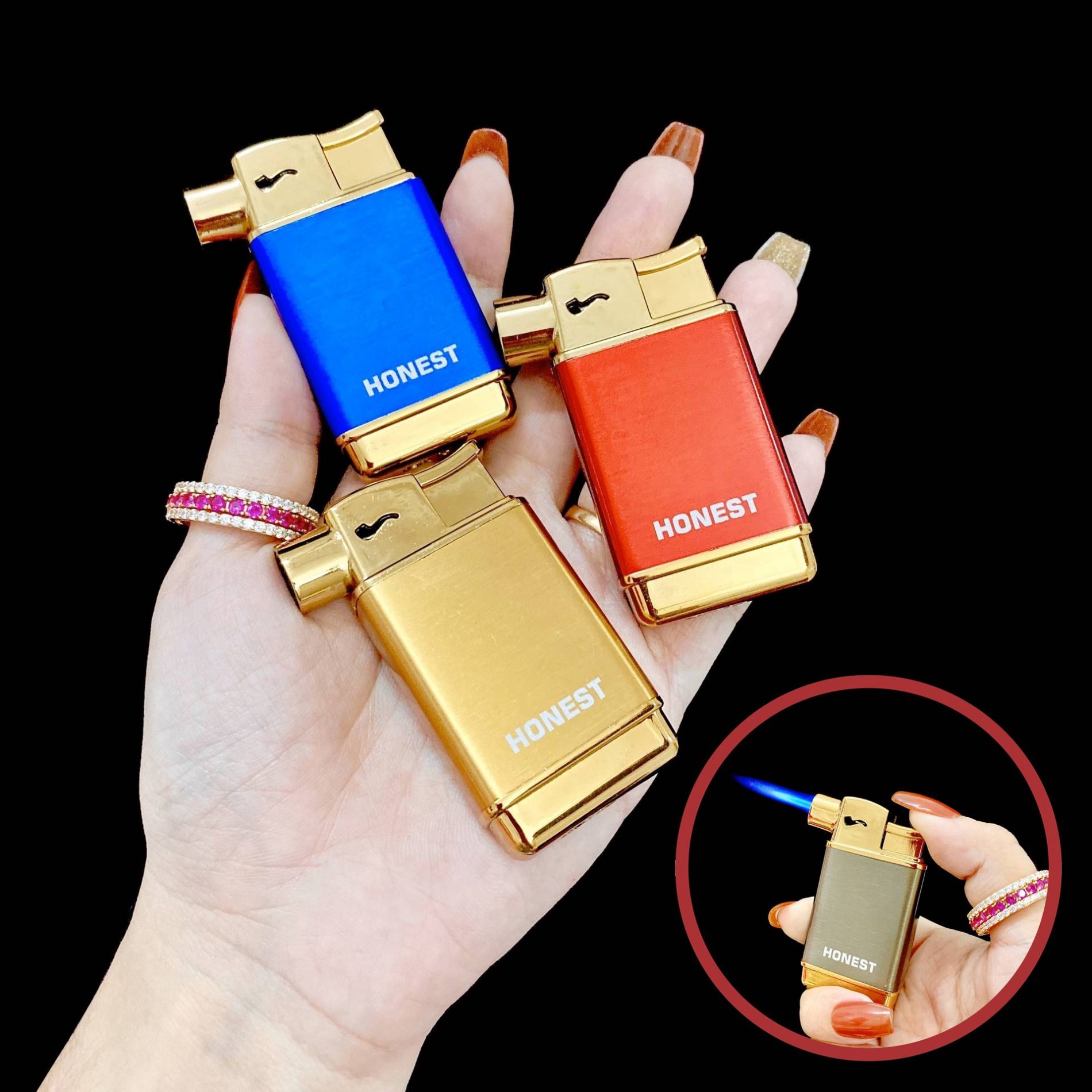 Hột quẹt bật lửa khè HONEST 699 hút tẩu - xài gas