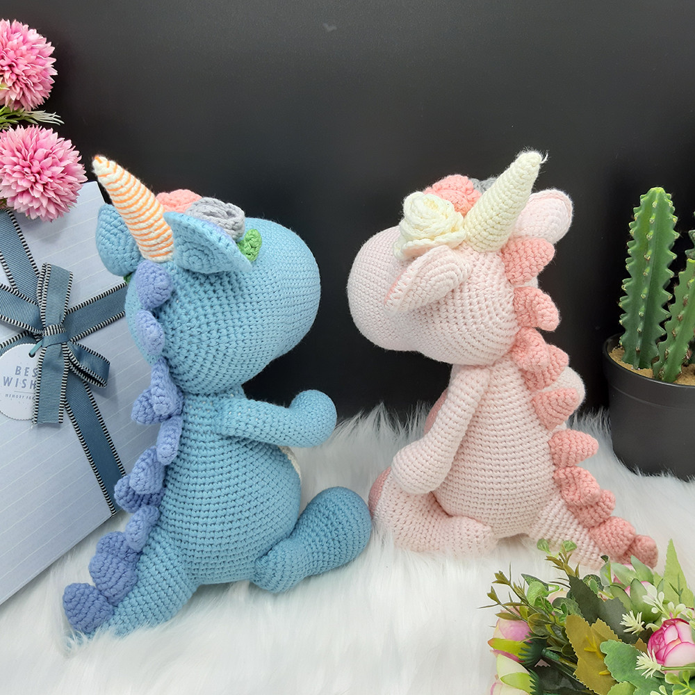 Gấu bông móc len Amigurumi cao cấp - Rồng một sừng