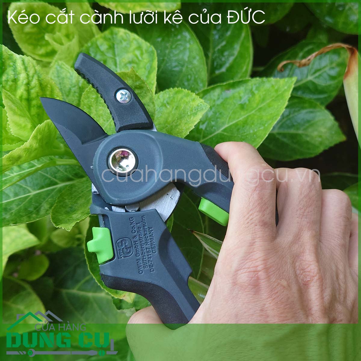 Kéo cắt cành đức có lưỡi kê chống trượt cắt cành lớn 10mm