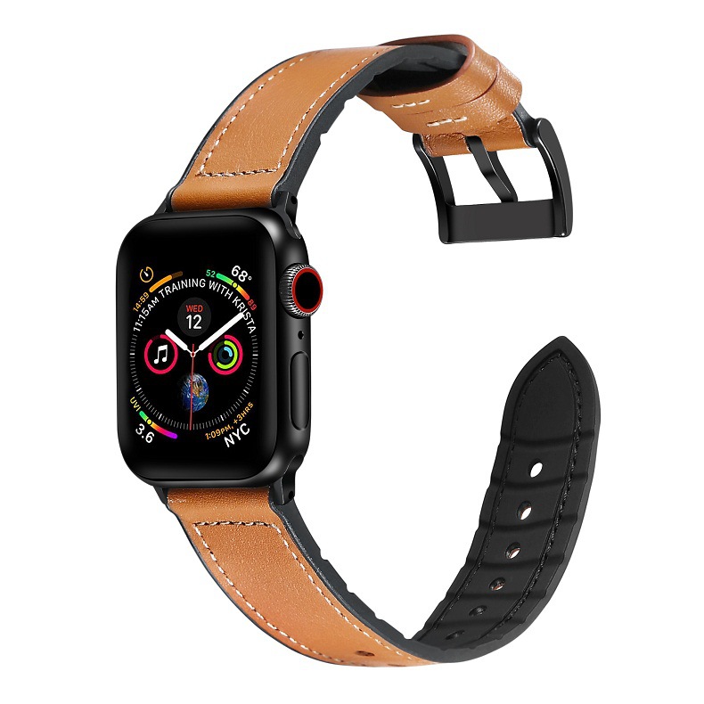 Dây da sáp dầu Vintage thay thế cho Apple watch hộp gỗ cao cấp