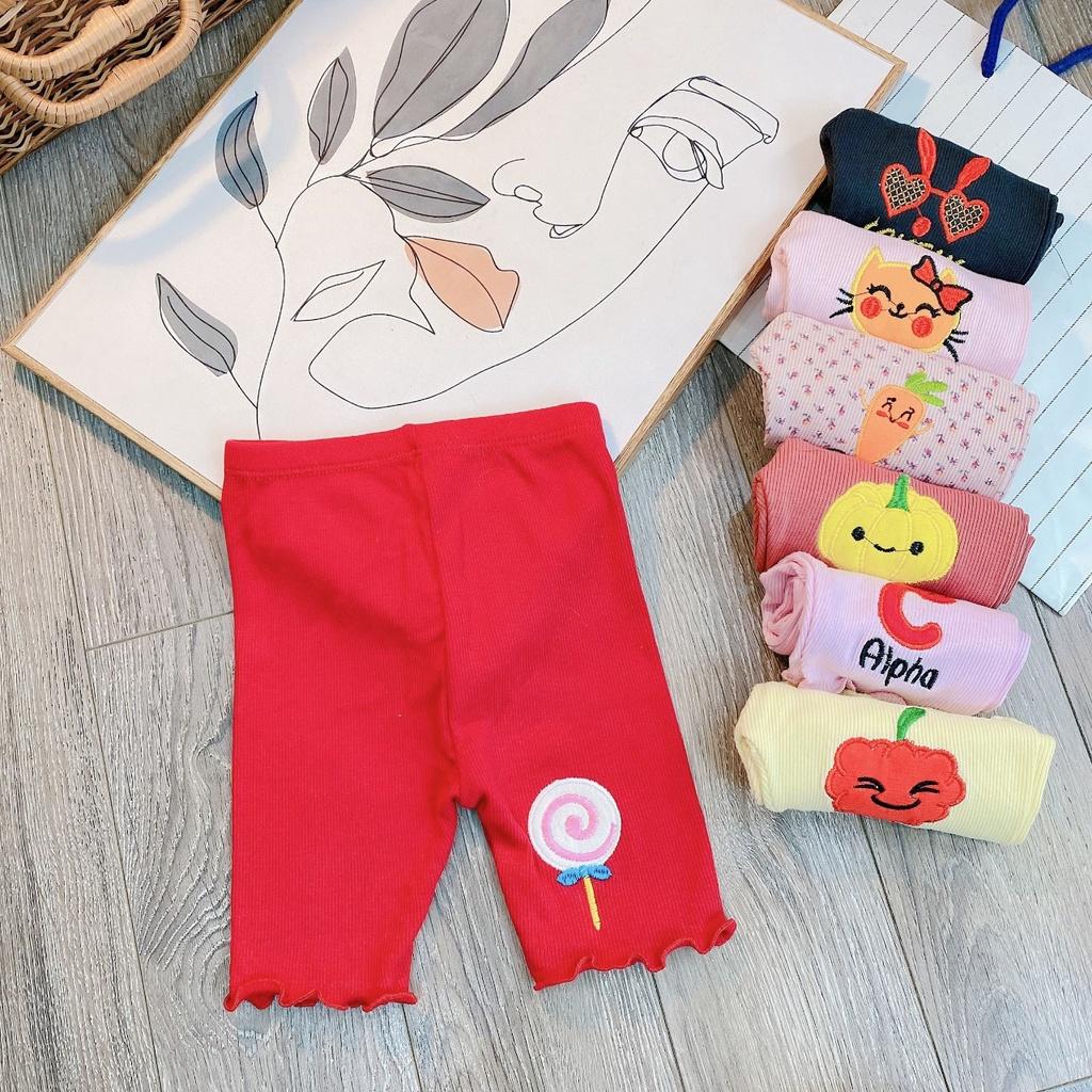 Quần áo bé gái, quần leggings đùi cho bé gái size 5-20kg chất thun gân siêu co giãn mặc chuẩn form