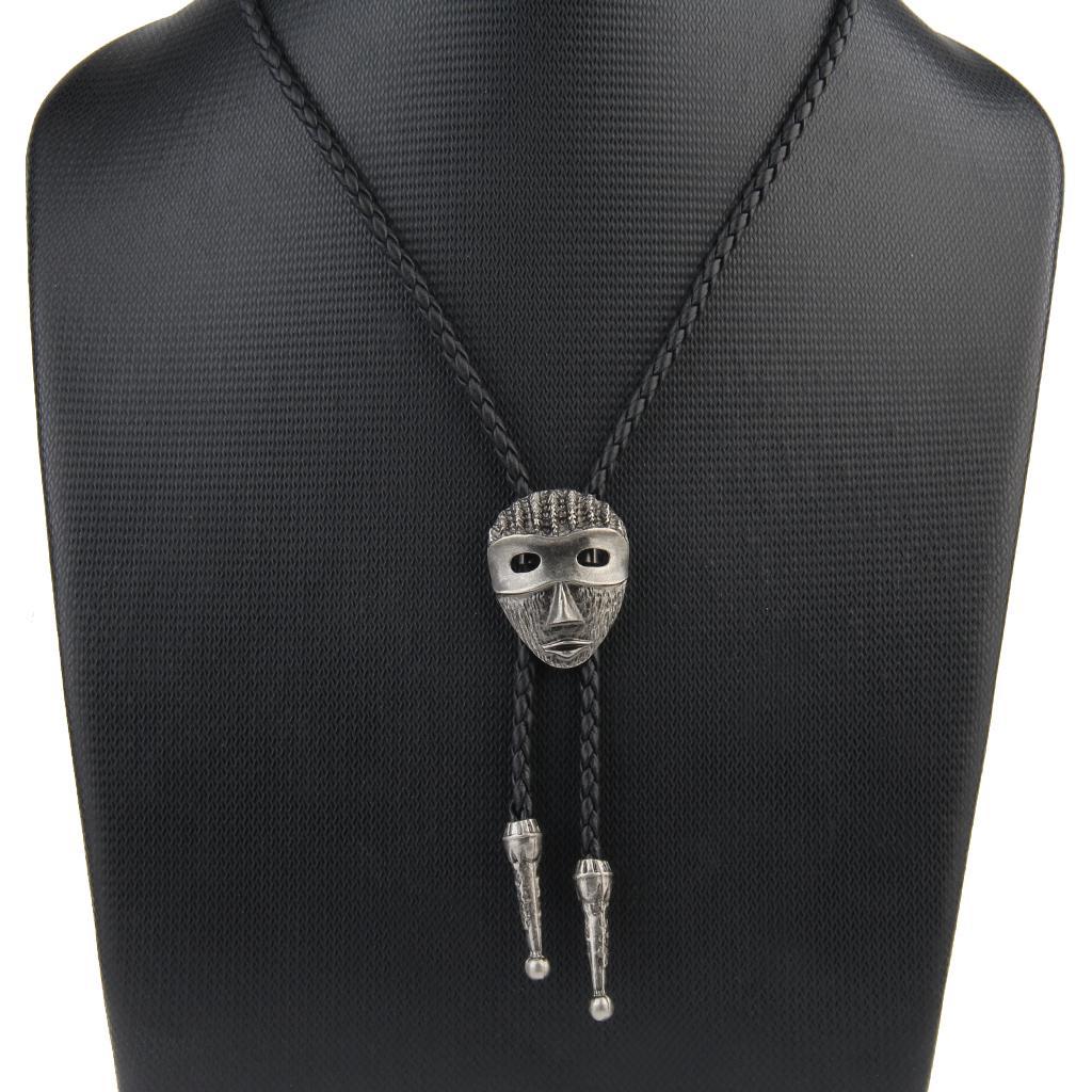 Vintage Western Cowboy Boho Tie  Pattern Pendant Necklace Choker