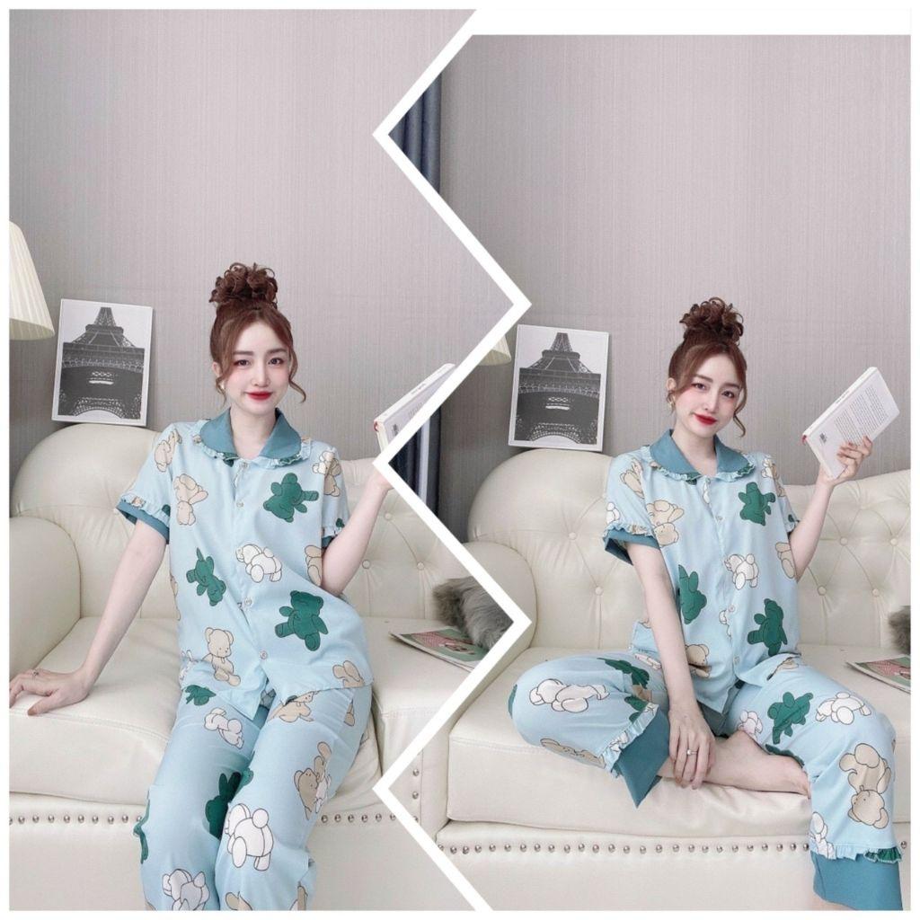 Đồ Ngủ Pijama, Đồ Ngủ nữ lụa cao cấp mềm mại xinh xắn &lt; 60kg