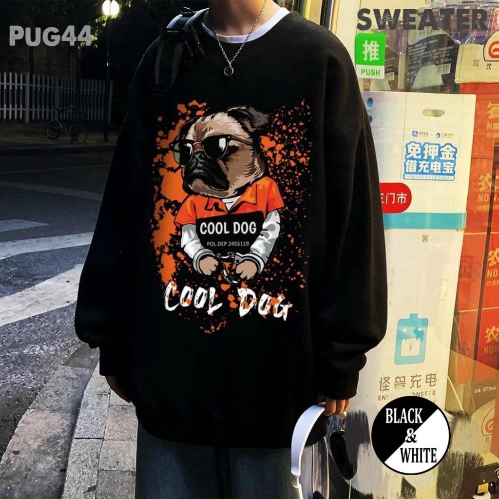 ÁO SWEATER NAM NỮ UNISEX chó cool cam đeo kính