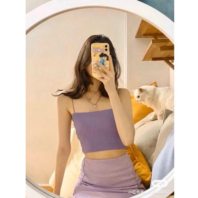 Áo Croptop hai dây không bao giờ hết hotnhẹ nhàng nhưng quyến rũ 6