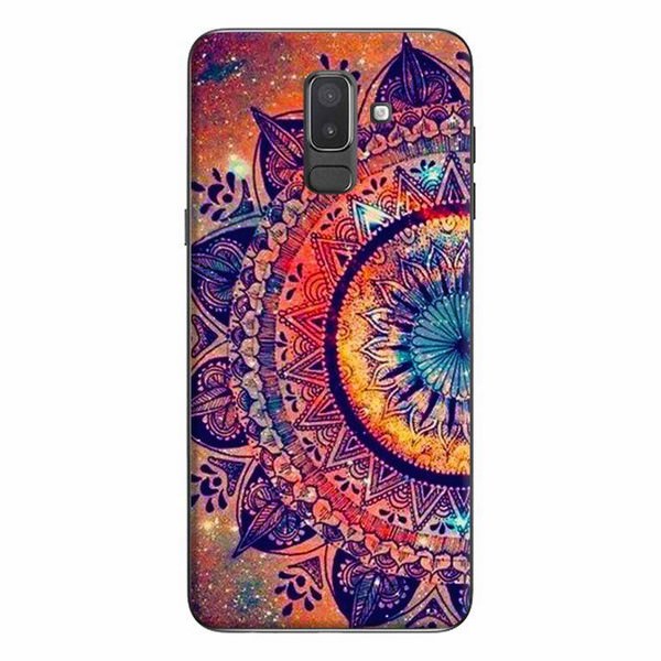 Ốp Lưng Dành Cho Điện Thoại Samsung Galaxy J8 2018 - Mandala Đen Cam