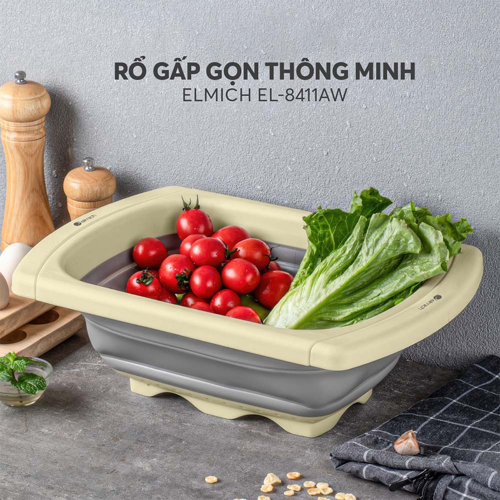 Rổ gấp gọn kê bồn rửa bát Elmich EL8411 - Hàng Chính Hãng