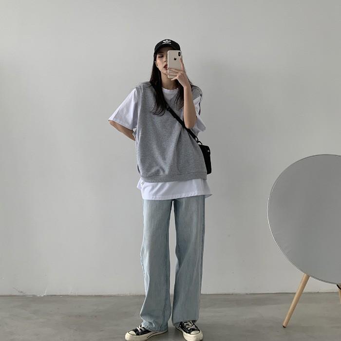 Áo Gile Ulzzang vải dày dặn, Áo len gile nữ phong cách Hàn Quốc - Maoshop