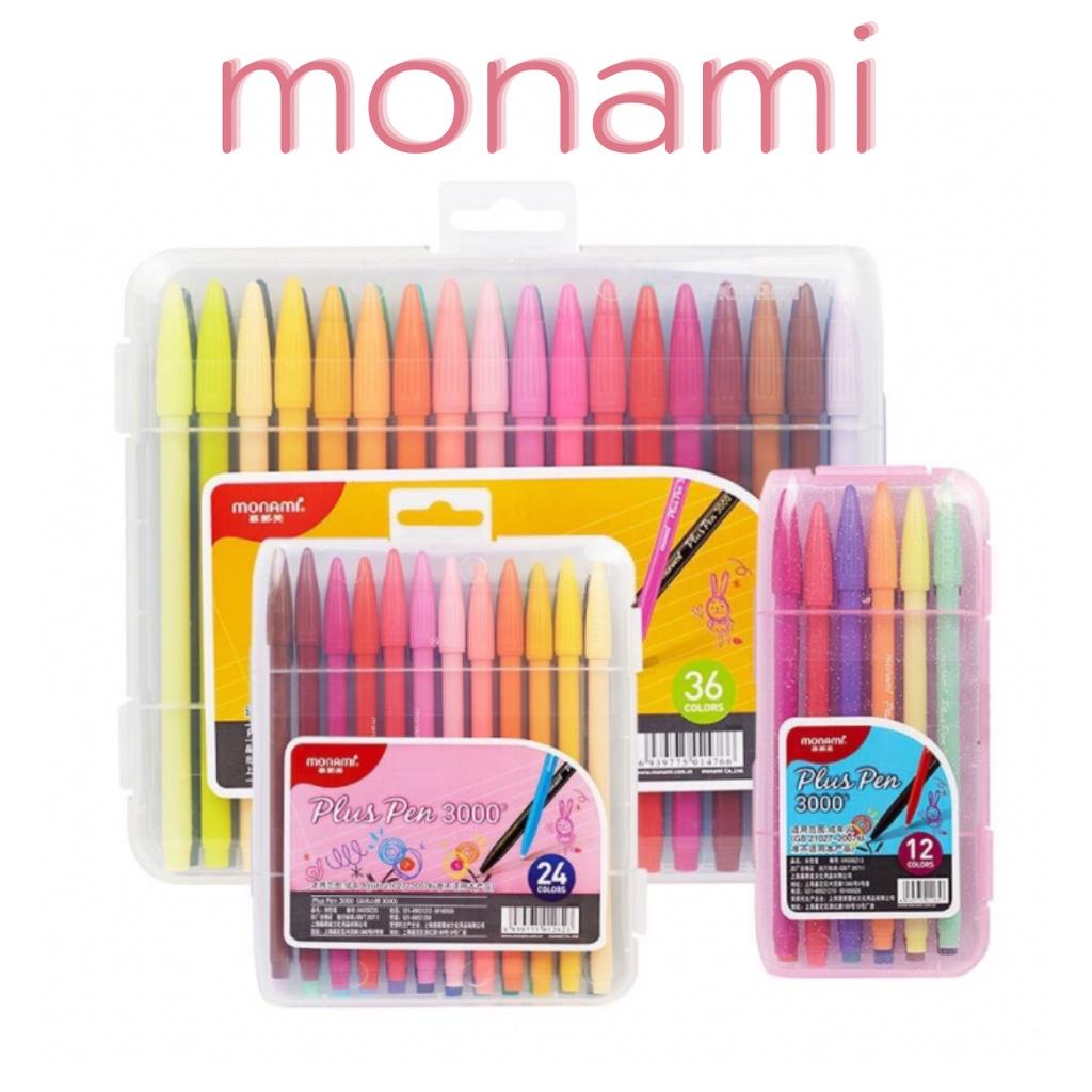 Bộ 12/24/36/48 Bút Monami Plus Pen 3000 Các Loại Đựng Trong Hộp Nhựa