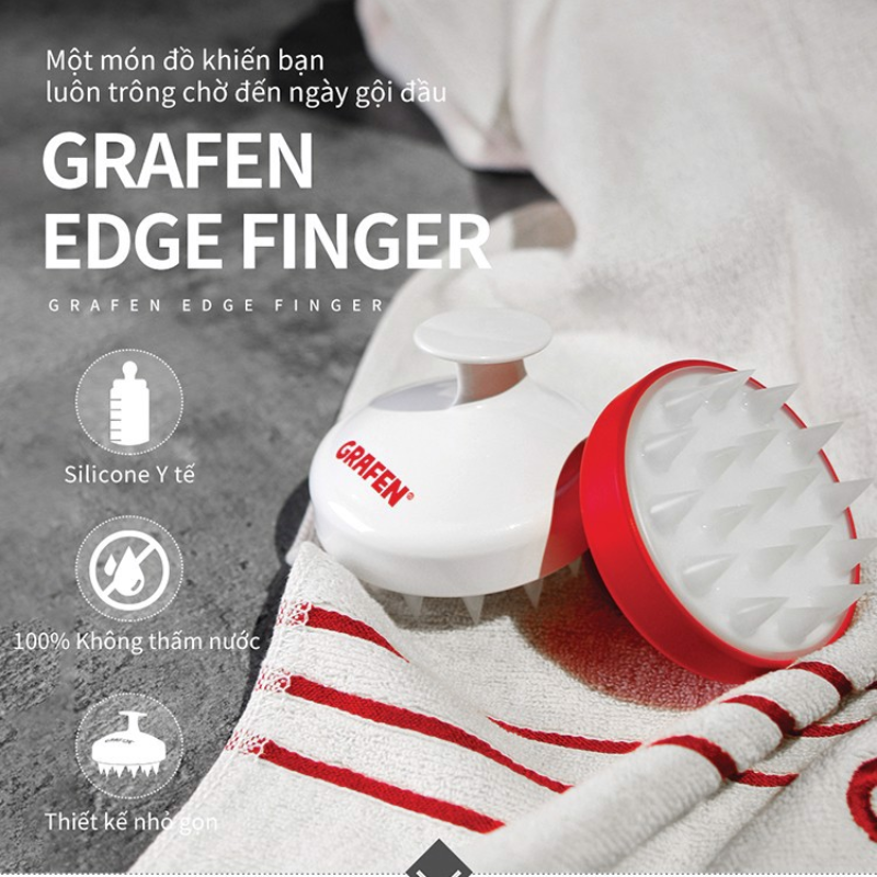 Lược Gội Đầu Đa Năng Grafen Edge Finger chăm sóc da đầu hiệu quả, loại sạch gàu & giảm rụng tóc