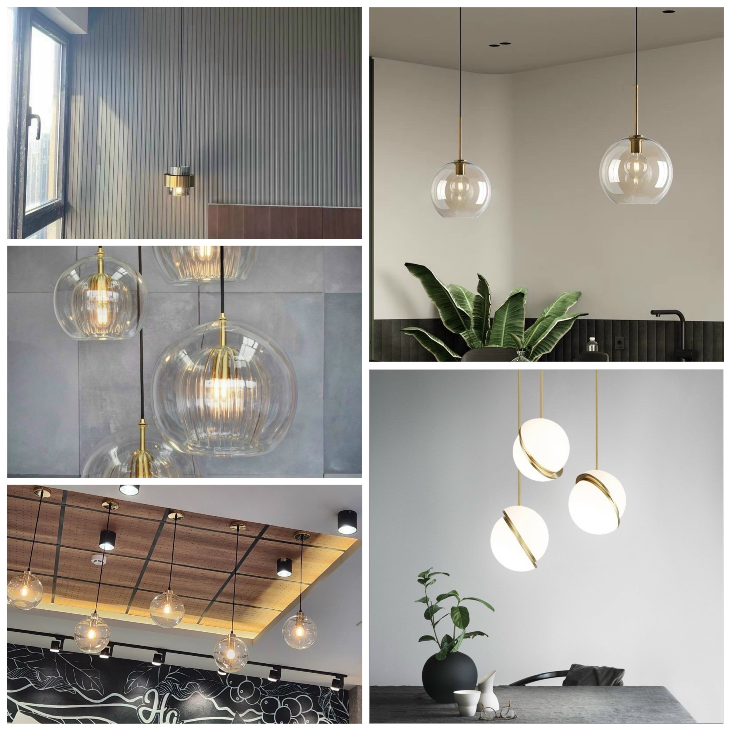 Đèn thả thủy tinh decor HL026, đèn trang trí quán cafe, bàn đảo, phòng bếp, shop quần áo