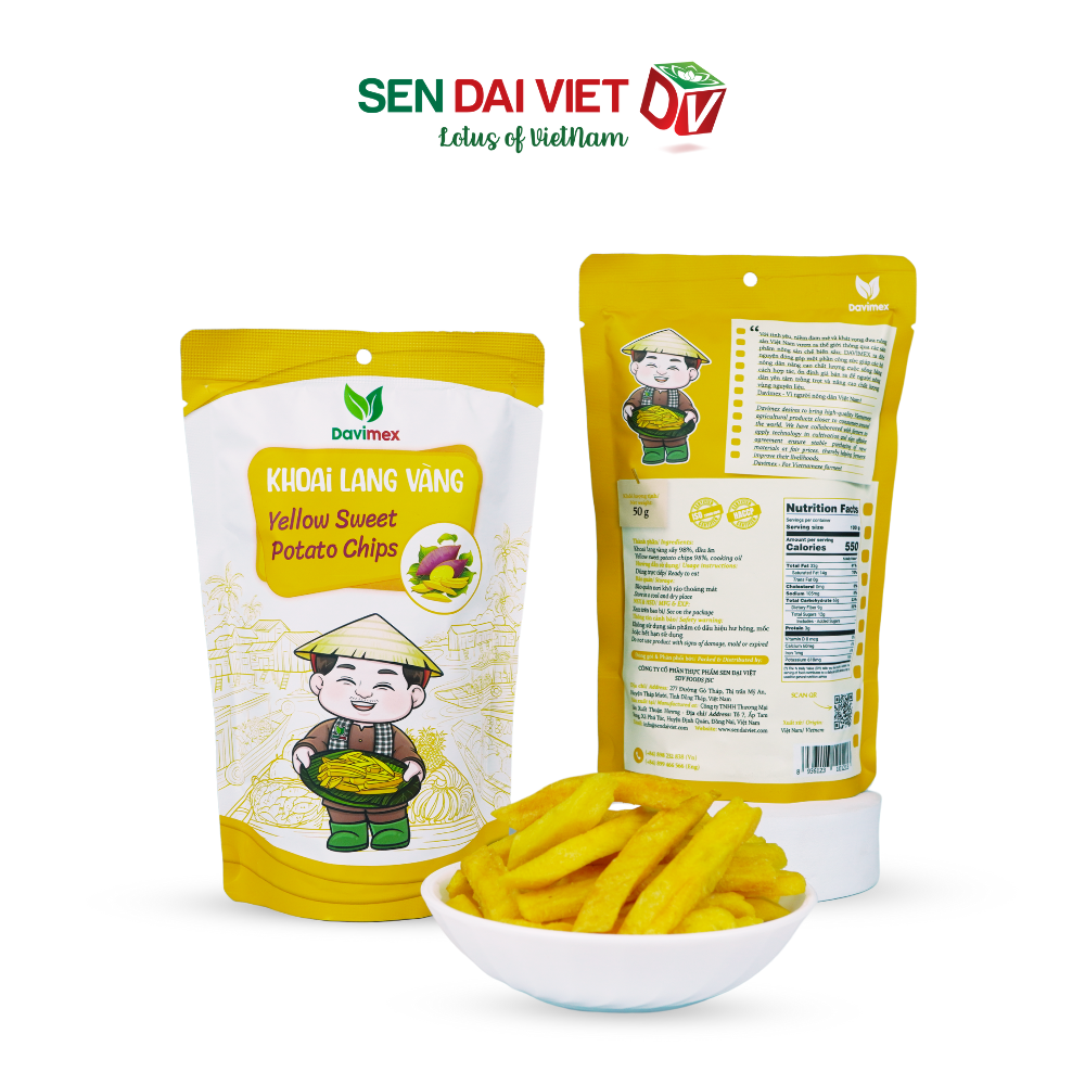 Khoai Lang Vàng Sấy Giòn- Ngon Ngọt Tự Nhiên, Ăn Ngon, Sống Khỏe, ĐV- Sen Đại Việt- Gói 50g-Date Mới Nhất.