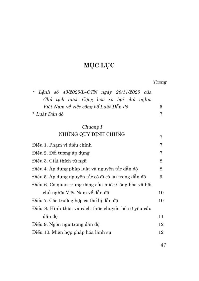 Luật Dẫn độ năm 2025