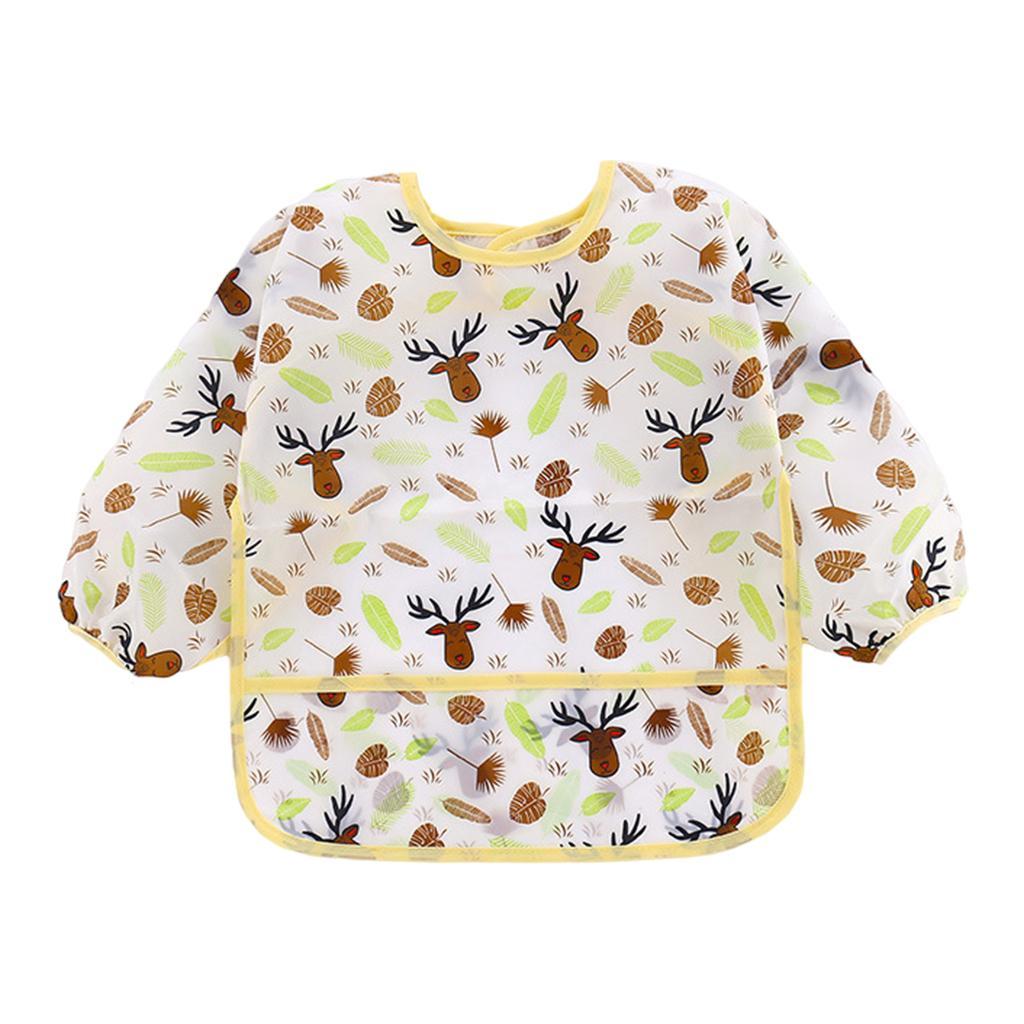Baby Feeding Bib Long Sleeve Waterproof Lunch Apron
