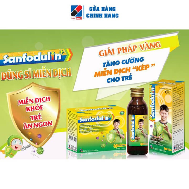 Sanfoduli + 10ml - Siro Tăng cường sức đề kháng cho bé, giúp bé ăn ngon miêng, hộp 20 ỗngx 10ml