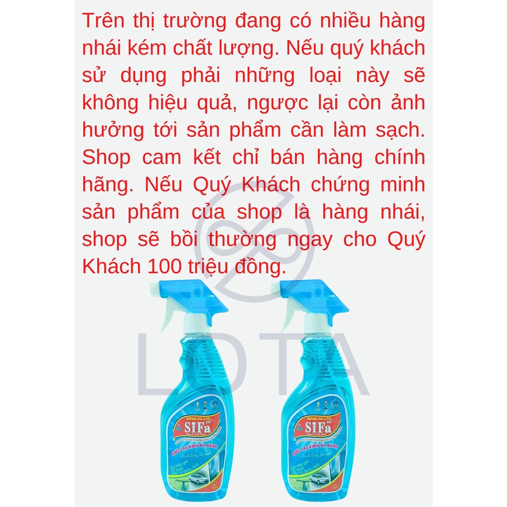 NƯỚC RỬA KÍNH SIFA 650ML, bình xịt tẩy rửa đa năng, vệ sinh nội thất nhà cửa bếp phòng tắm, lau chùi sạch hàng tốt rẻ
