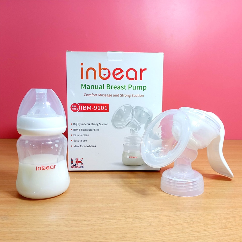 [COMBO] Máy Hút Sữa Bằng Tay Inbear Và Cốc/Phễu Hứng Sữa Inbear Nature - Hút Sữa Mạnh, Hứng Sữa Tốt, Kích Thích Tia Sữa, Tăng 30% Sữa Mẹ Sau Sinh