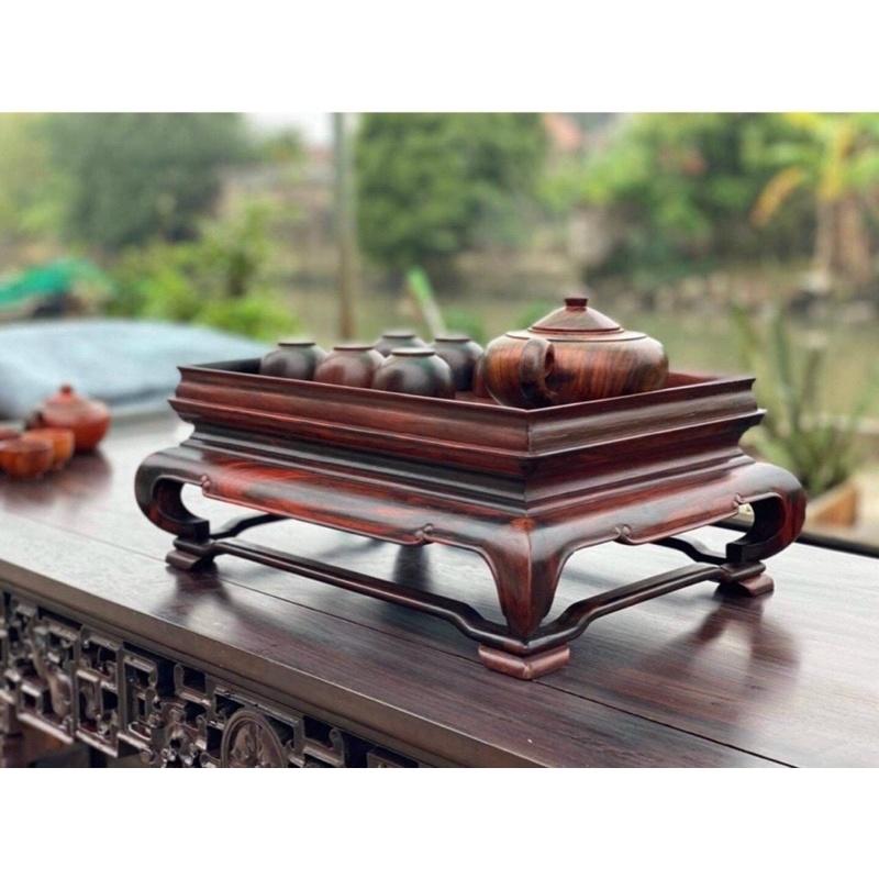 KHAY TRÀ GỖ TRẮC PHÒNG KHÁCH KIỂU TRƠN SANG TRỌNG