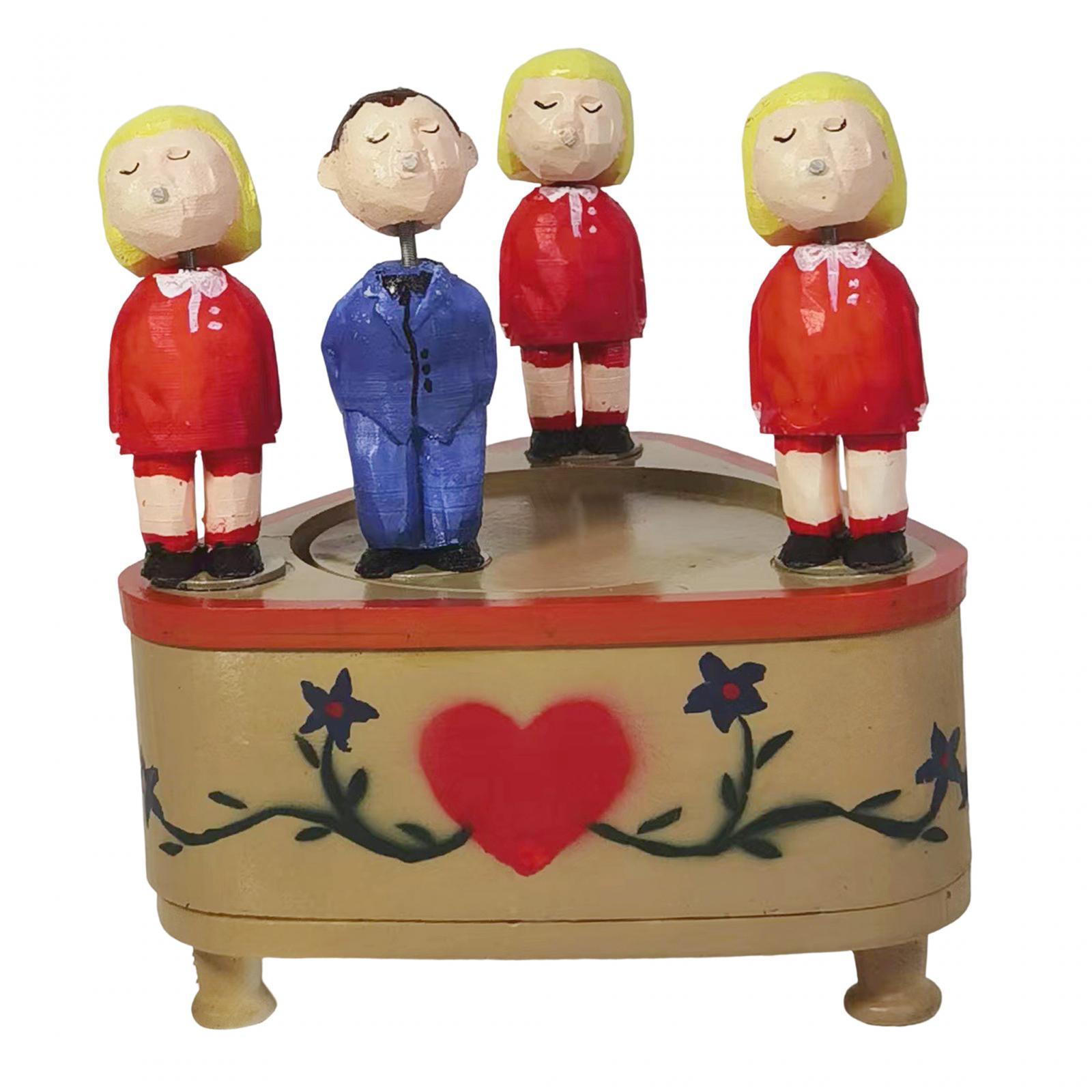 Kissing Couple Doll Music Box Creative Music Mechanism Rotating Statue for Birthday Gifts Boys