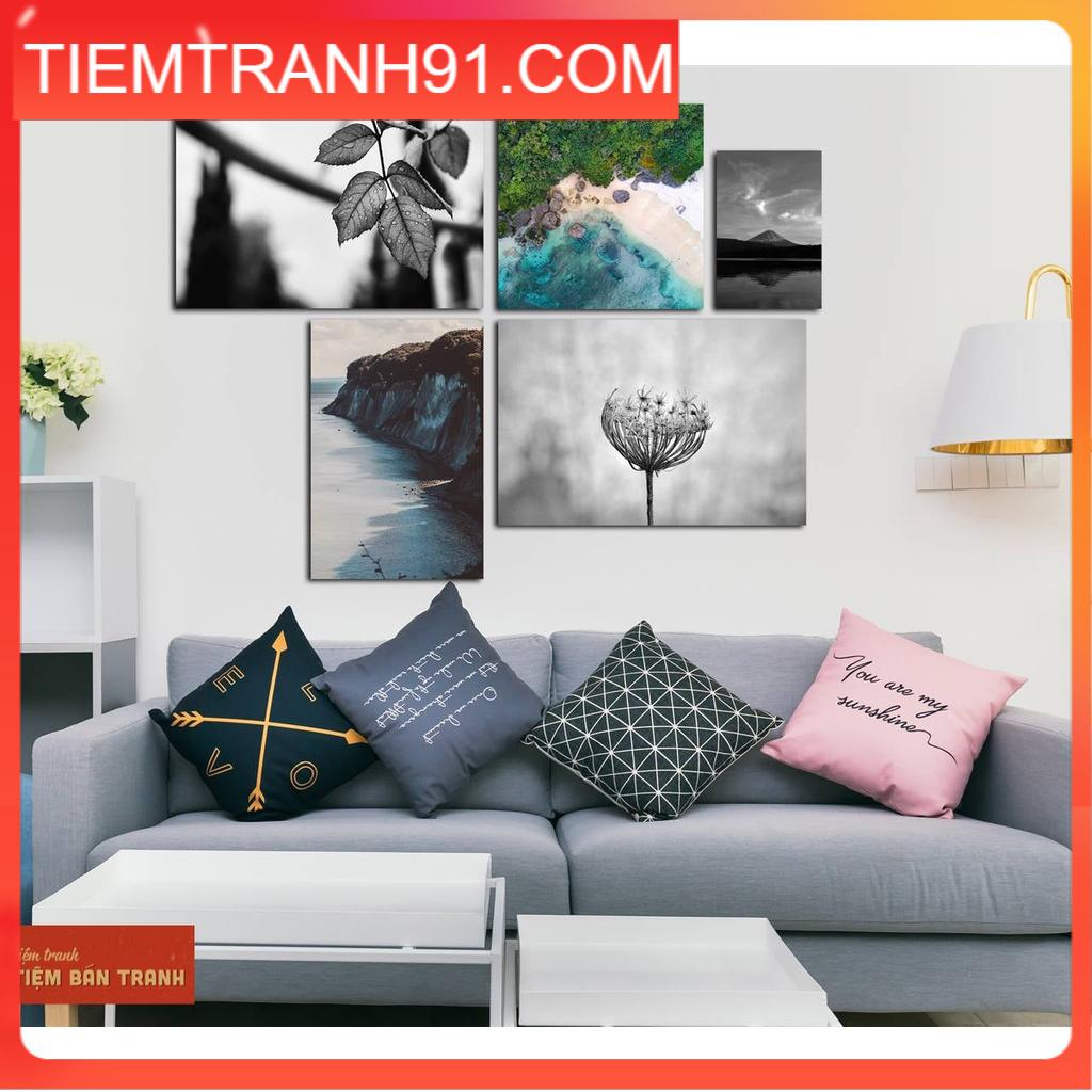 Tranh treo tường - Bộ 5 tranh canvas Bắc Âu hiện đại 07 , tranh canvas giá rẻ