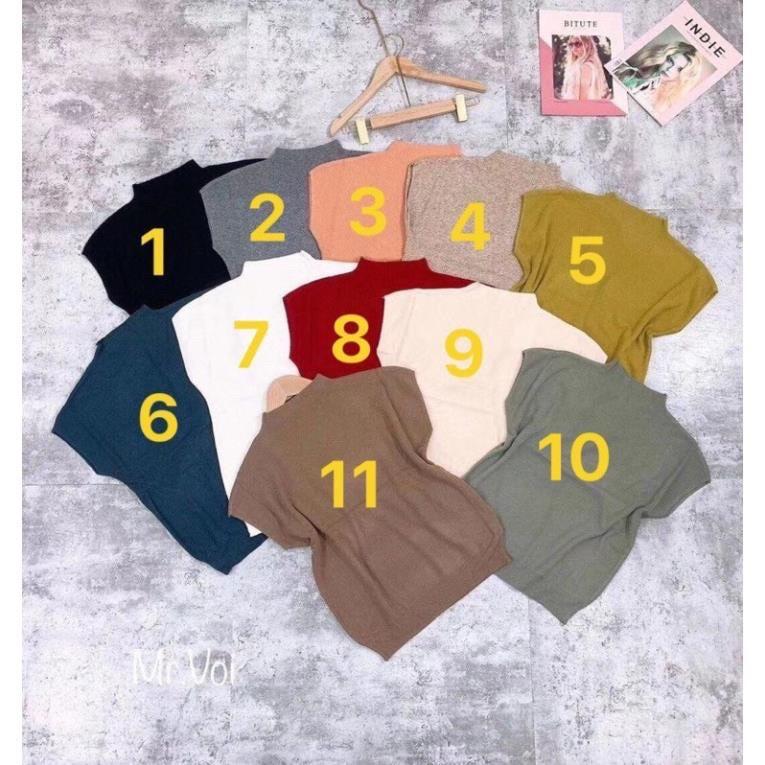 Áo len lông thỏ tay hến cổ 3p nhiều màu