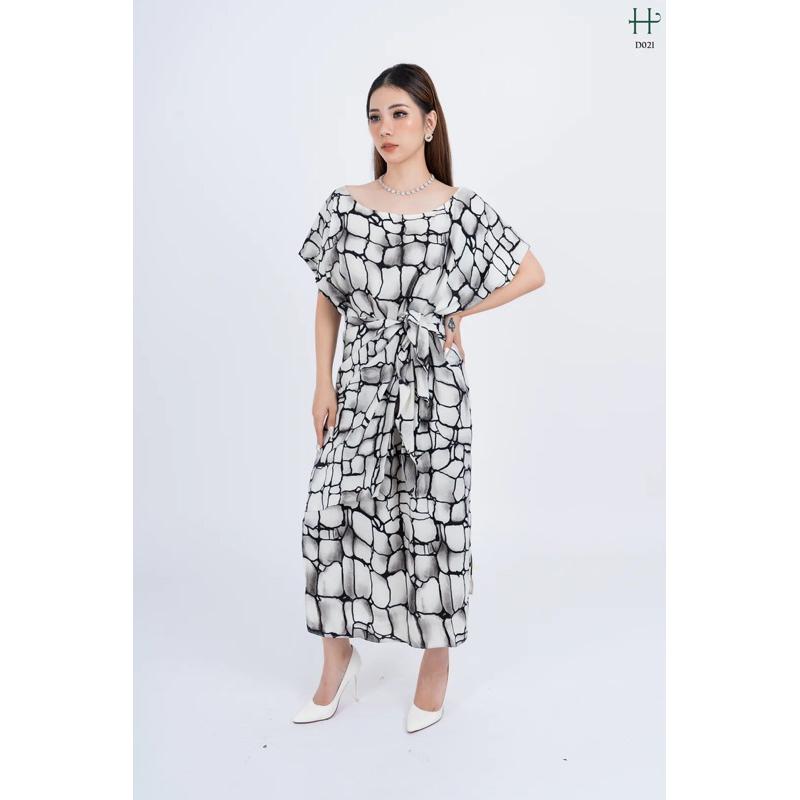 Đầm lụa hoạ tiết gợi cảm -D21