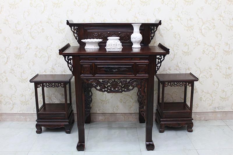 Bàn thờ gia tiên 2 tầng gỗ muồng , Bàn Thờ Phật, bàn cúng gỗ