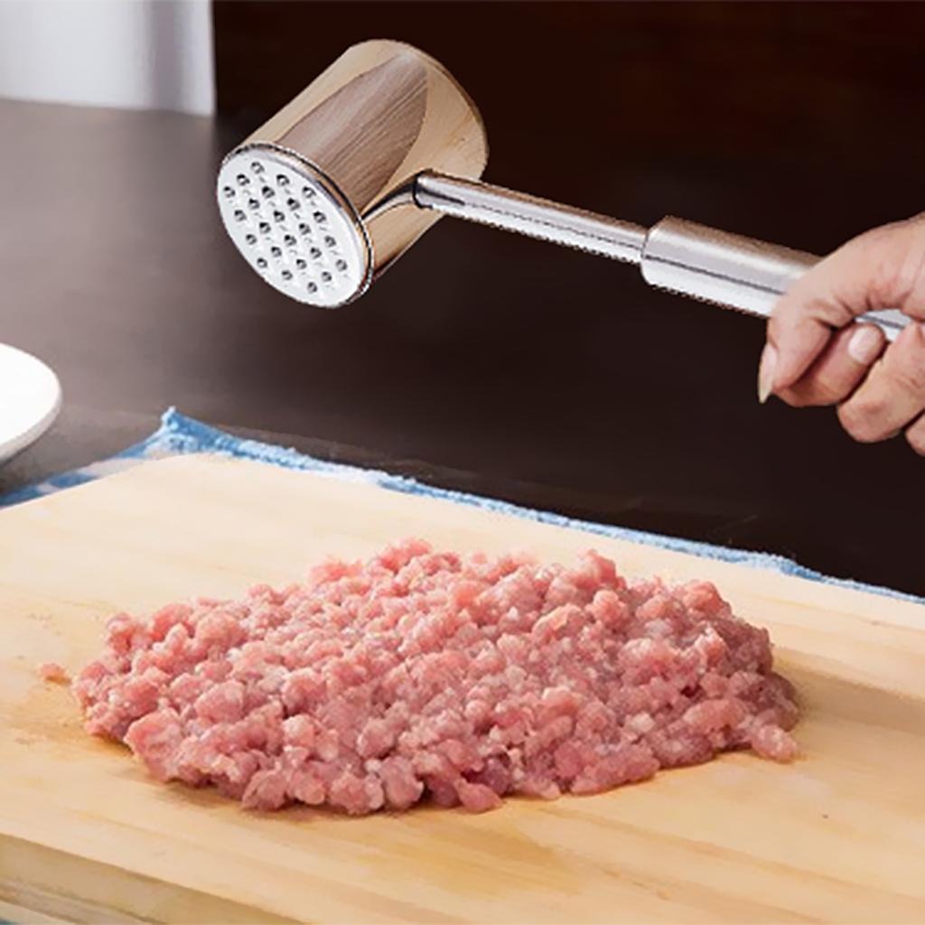 Stainless Steel Kitchen Meat Tenderizer Mallet Steak Cutlet Beef Hammer Tool