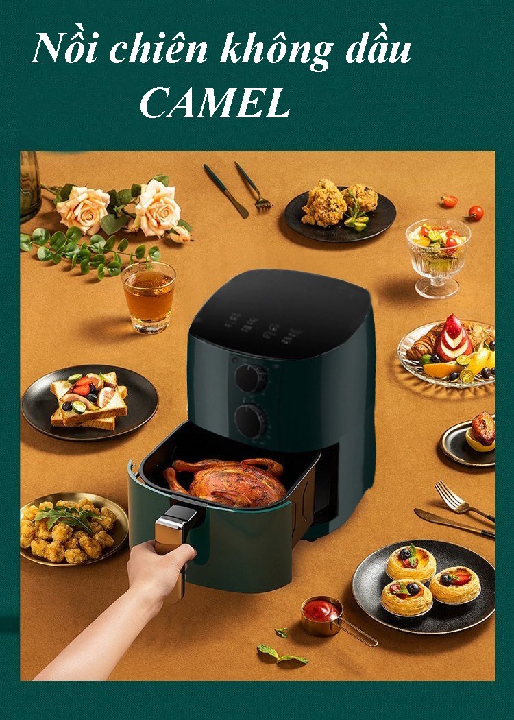 Nồi Chiên Không Dầu ABG Dung Tích 5L Công Suất Lớn 1350W Thiết Kế Sang Trọng, Chất Lượng, An Toàn Khi Sử Dụng, Bảo Vệ Sức Khỏe Cho Bạn Và Gia Đình – Hàng Chính Hãng